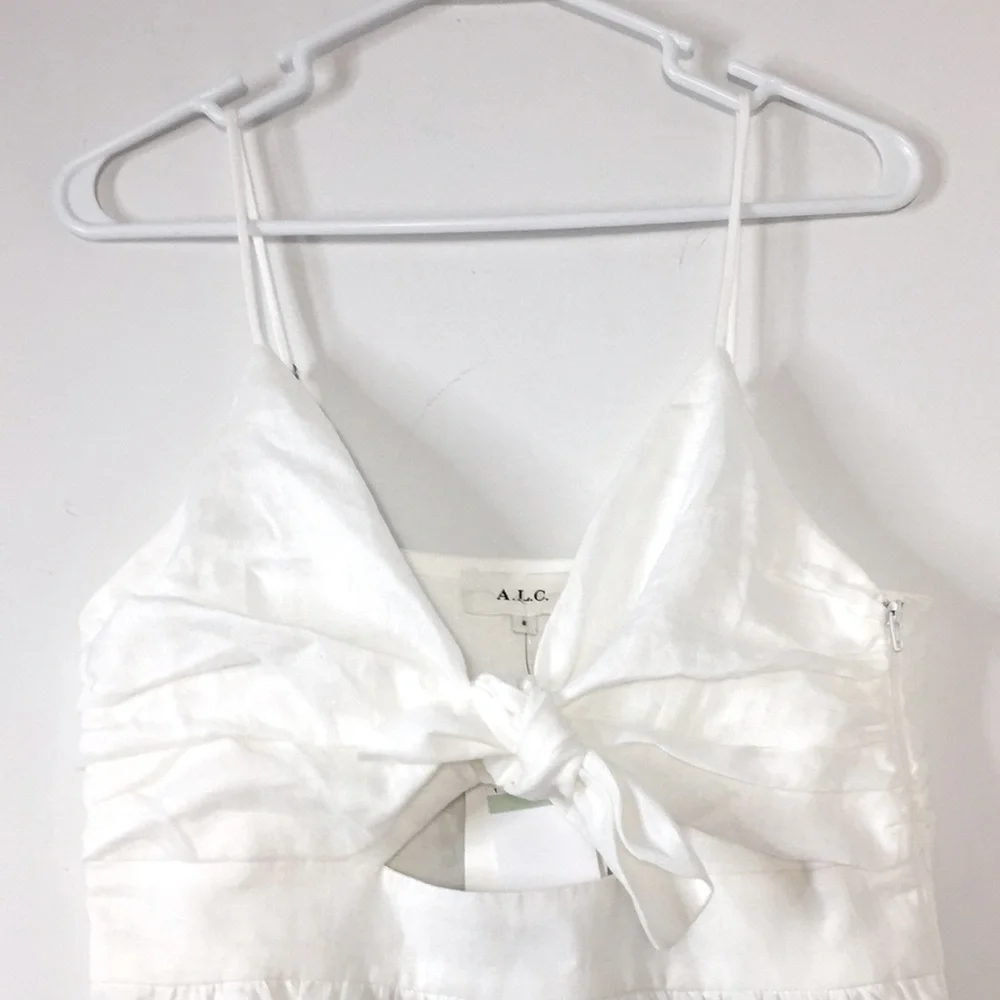 NWT A.L.C. Daniela Tie-Front Midi Dress - Picture 5 of 10